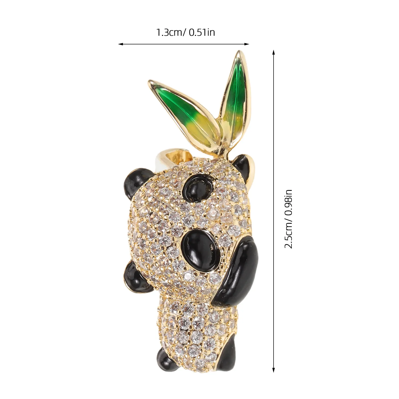 Rhinestone Panda Brooch Pin Glitter Shiny Cartoon Animal Lapel Jewelry Lightweight Secure Anti-Slip for Dress Sweater Shirt Hat