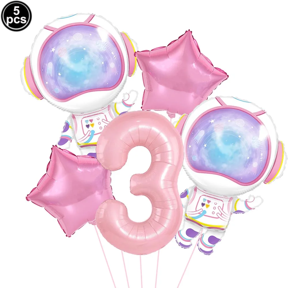 5 Stück Astronauten-Luftballons für Mädchen, Astronauten-Weltraum-Party-Dekoration, Weltraum, Astronauten-Planetenballons, Galaxie-Planetenballons – Detail 7