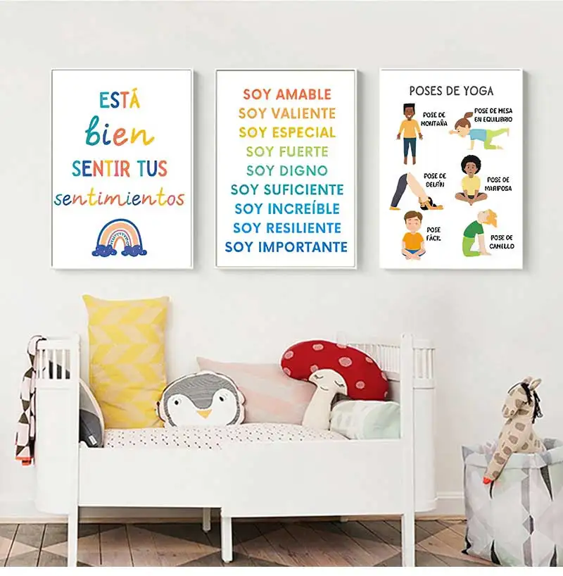 Wall Art Canvas Painting Spanish Calming Corner Psychology Mental Health Nordic Posters And Prints Wall Pictures School Decor - zdjęcie 1