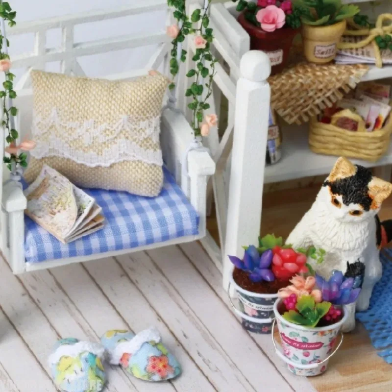 

Креативный мини-домик для котят: 3D деревянный конструктор-головоломка, набор для сборки комнаты с мебелью, декор для спальни, художественные подарки, маленькие украшения