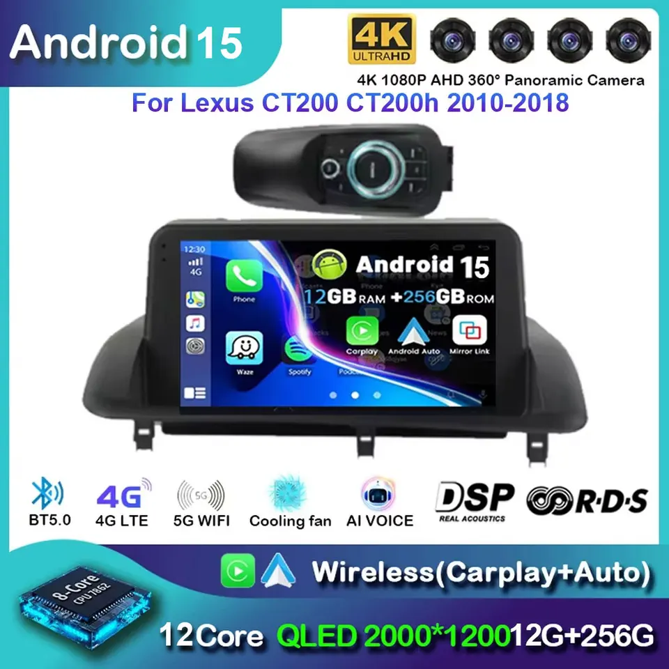 車の Android カーラジオレクサス CT200h CT200 CT シリーズ 2011-2019
