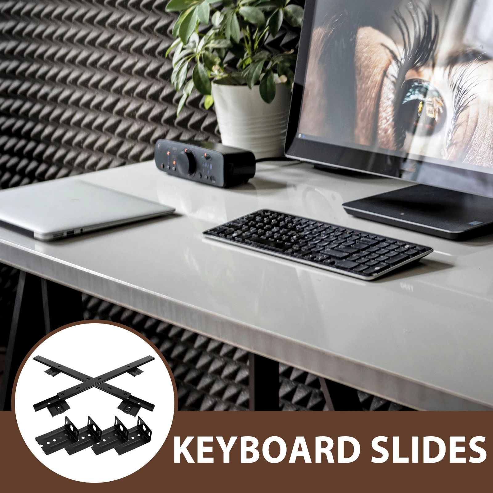 

1 Set Versatile Keyboard Slide Rail Compact Design for Enhanced Workspace Organization