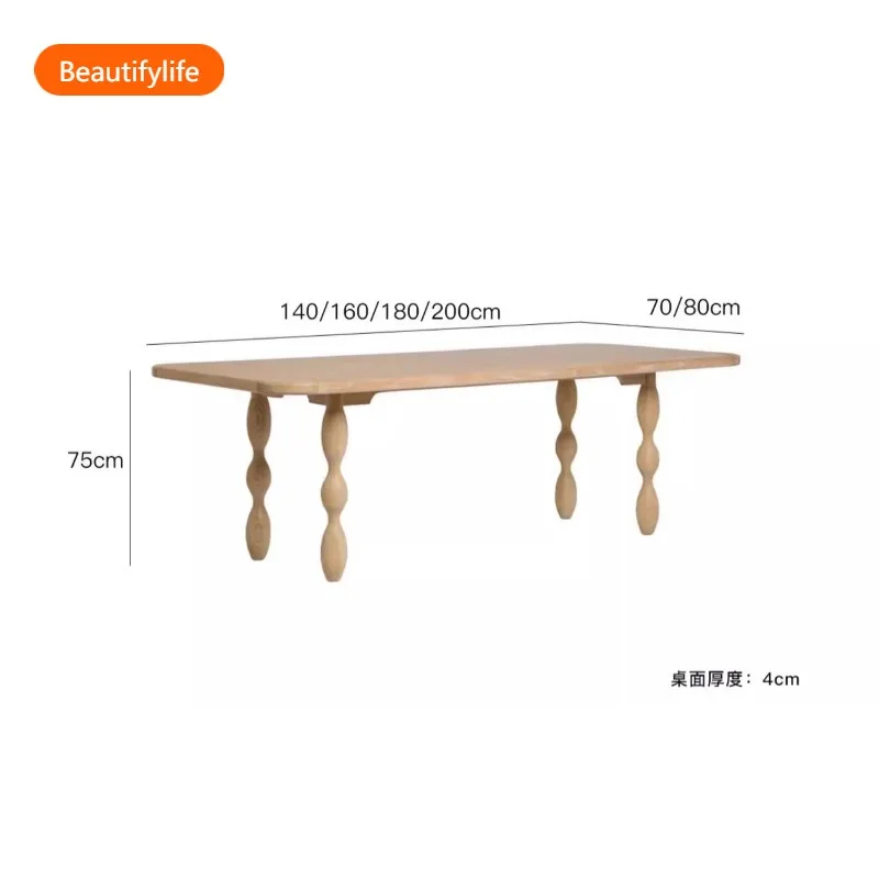 

A44 Французский средневековый ваби говорит ясень деревянный бревно бытовой прямоугольный длинный столик в стиле ретро