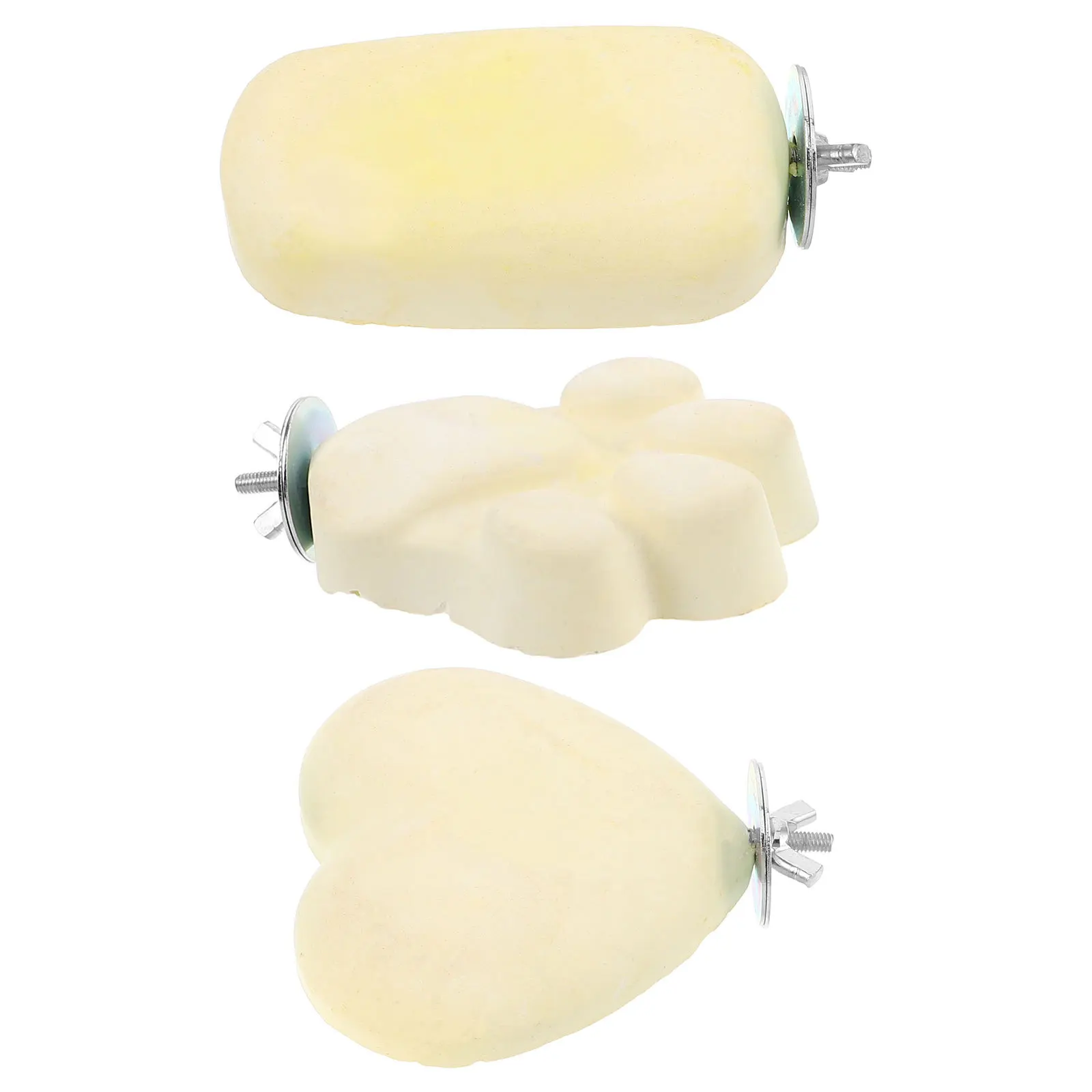 

3Pcs Natural Grinding Stone Parrot Perch Platform Parakeet Cage Accessories Bird Stand for Beak Maintenance Bird Perches and