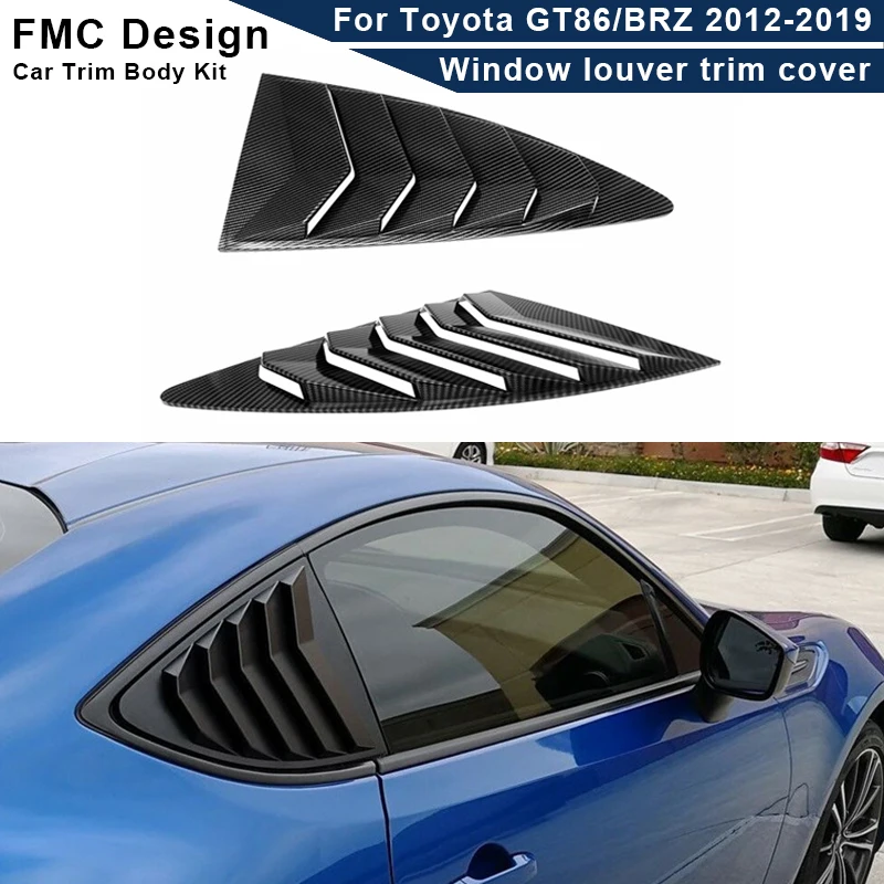 2pcs high quality carbon fiber rear glass window louver trim cover for Toyota GT86/BRZ 2012-2019 body kit