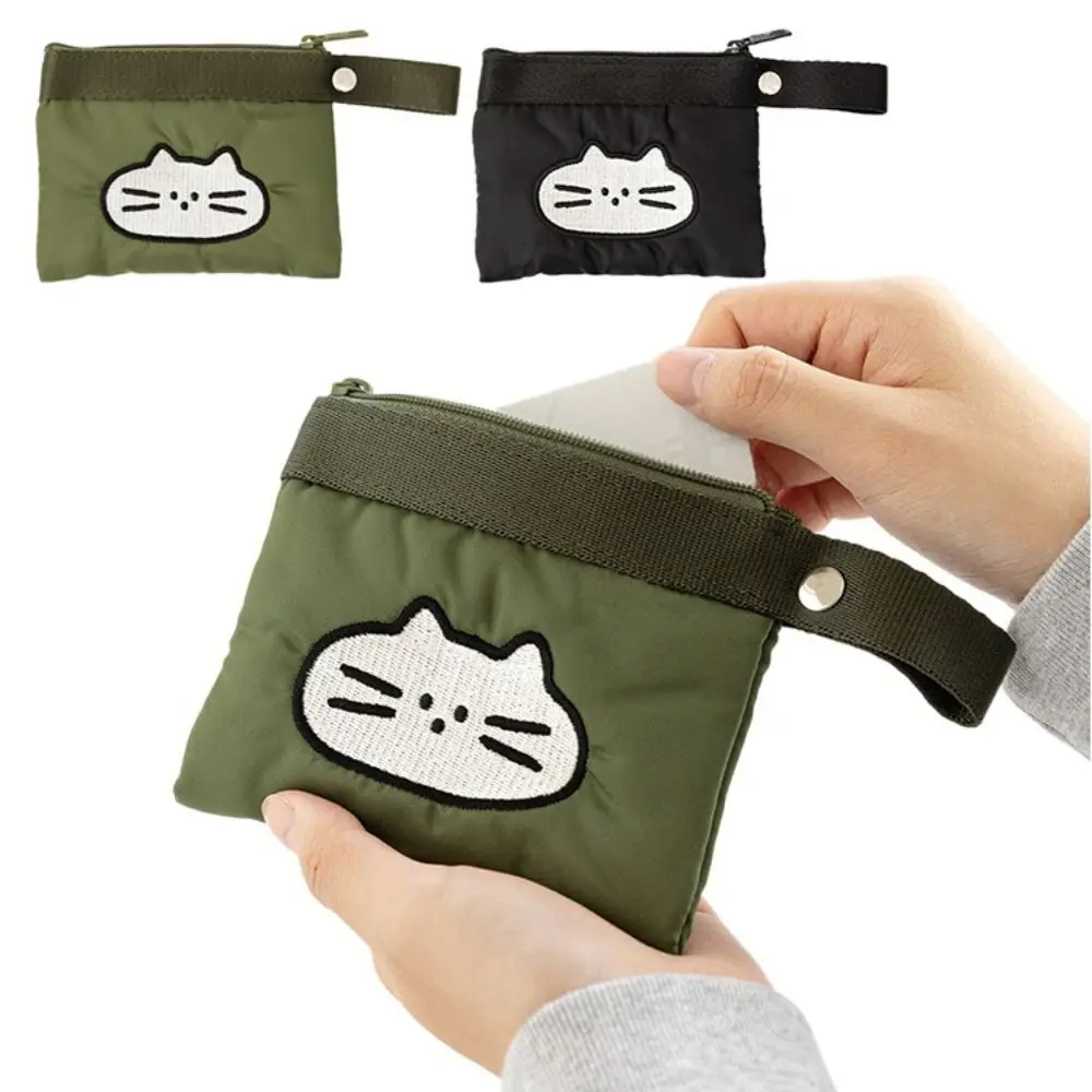 Fashion Nylon Coin Purses Cute Cat Hanging type Card Bag Cartoon Small Purses Creative Gift