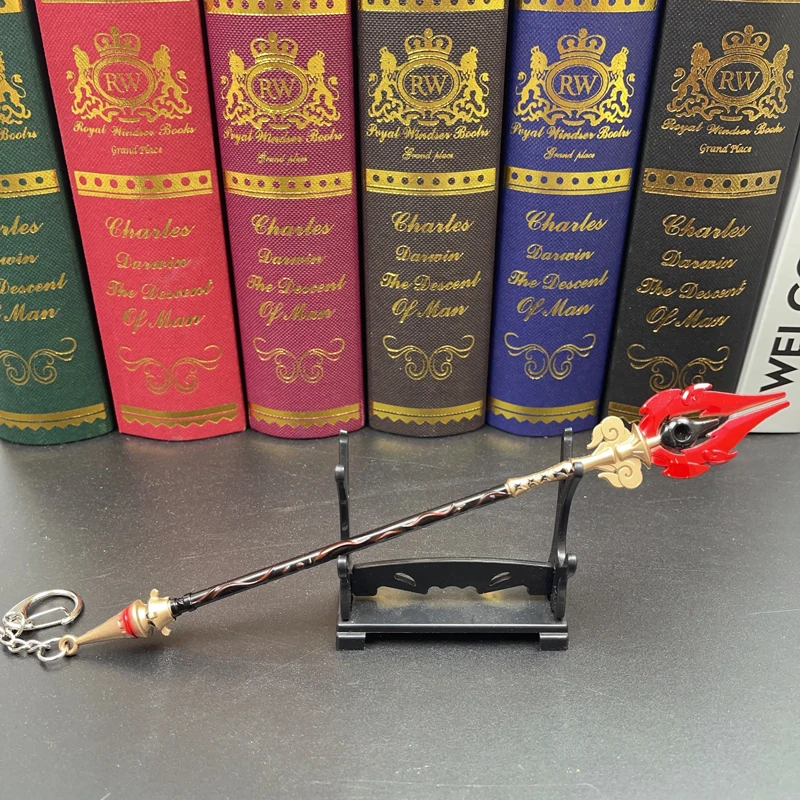 [Genshin Impact] Game Peripheral Toy, Miniature [Staff of Homa] Weapon Model, Zinc Alloy Metal, 22CM (8.66inch), Not Sharp