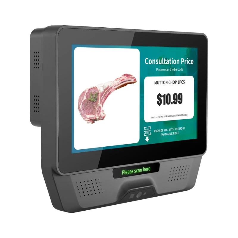 Wall Mount Price Checker Lightweight Check in Machine 7 Inch Touch Screen Precise Barcode Checker