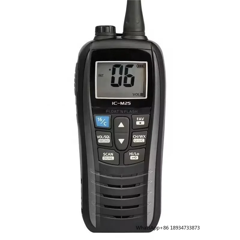 IC-M25 VHF Portable Marine Handheld Two-Way Walkie Talkie 5W Emergency Intercom with Long Microphone DMR Wireless Radio