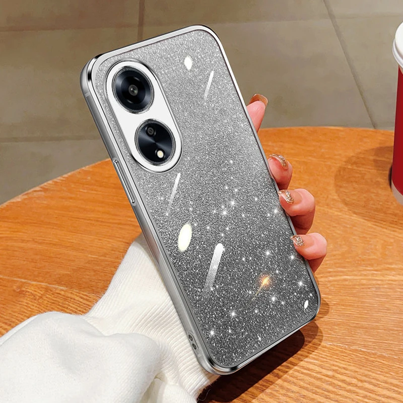 For OPPO A38 Case Oppo A18 Luxury Electroplated Glitter Case oppo A58 A78 A98 A58 4G 5G Soft TPU Bumper Clear Phone Back Cover