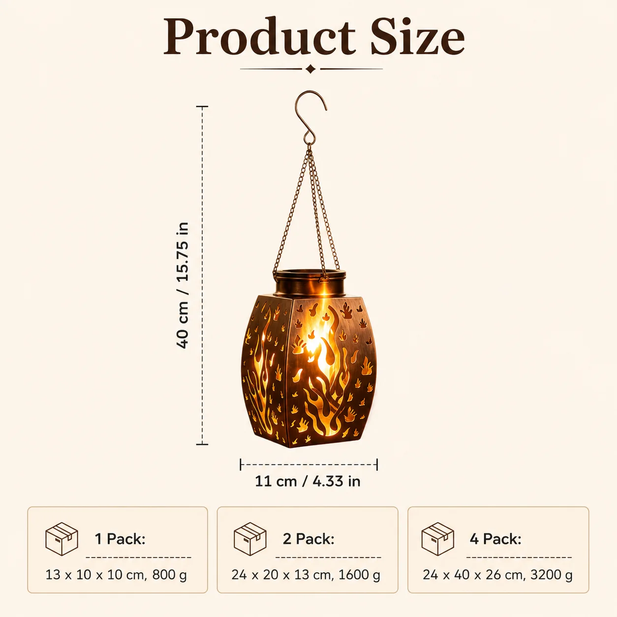16 Inch 2 Pack Bronze Solar Hanging Lantern Flickering Flame Light Outdoor Waterproof Metal Lamp Landscape Lighting For Garden Patio Yard Pathway Home Decor Gift Families Halloween Christmas