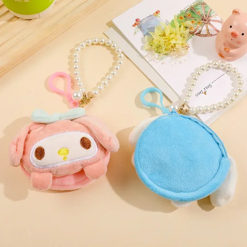 Cinnamoroll Kuromi Anime Kawaii Sanrio Ins Borsa creativa in peluche Simpatico cartone animato My Melody Doll Portachiavi Ciondolo Regali per bambini