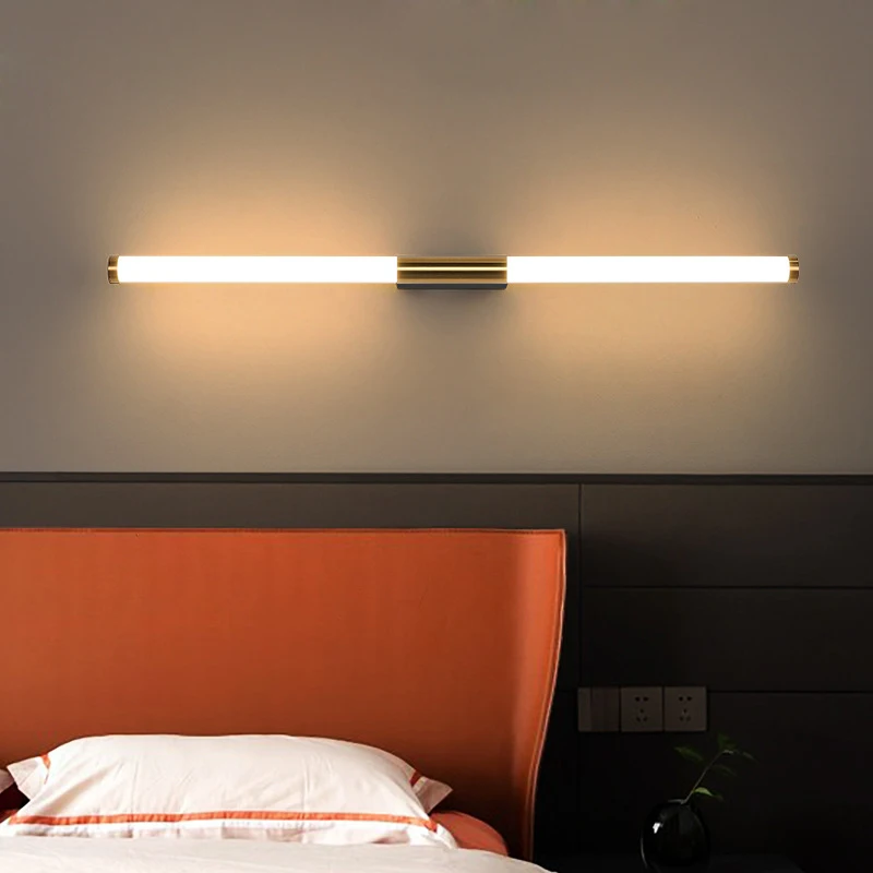 GEFENSI 39cm 49cm LED Wall Lamp Super Bright Long Strips Bathroom Wall Mirror Light Bedroom Living Room Reading Lamps Sconce