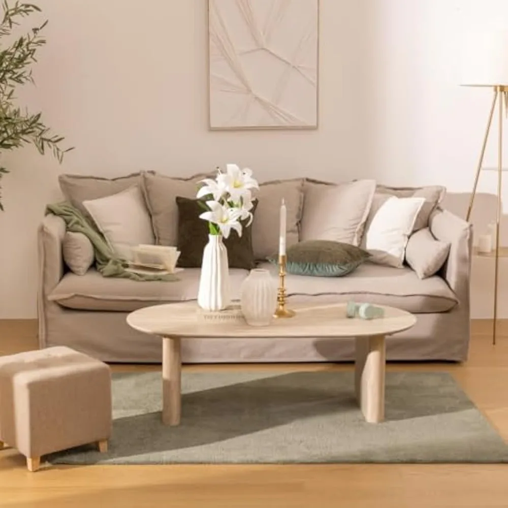 table basse atmosphera anaya 120 x 60 x 40 cm beige