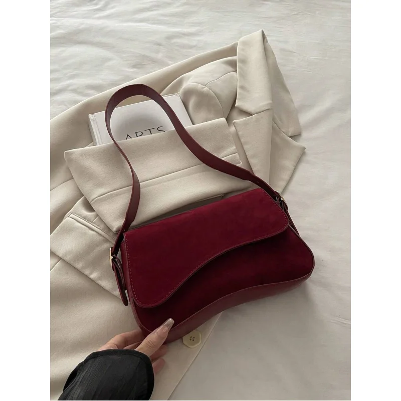 

Новая модная красная женская сумка, однотонная текстурированная ткань в стиле пэчворк, квадратная сумка большой вместимости, минималистичная стильная универсальная сумка