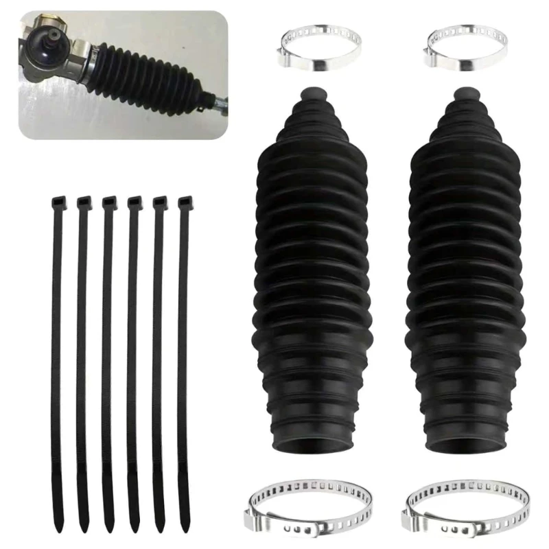 Steering Rack Cover Boot Set with Open-End Bellows Structure for Component Coverage and Replacement Maintenance Work