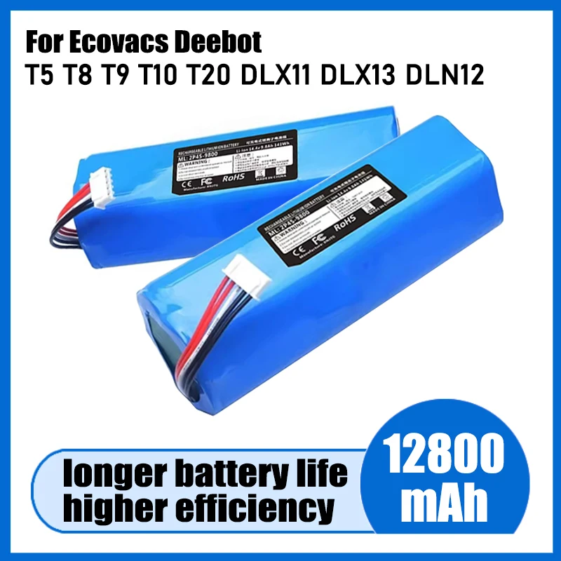 14.4V For Ecovacs T5 T8 T9 T10 T20 DLX11 DLX13 DLN12 X1 X1 omni X1 Deebot Ozmo Robot Vacuum Cleaner Battery Replacement