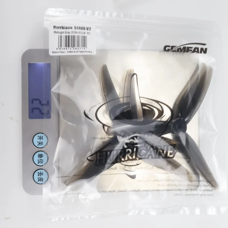 4PCS 젬팬 허리케인 51466 MCK V2 3-블레이드 PC 프로펠러 2CW+2CCW 2306 2207 모터용 DIY 부품 RC FPV 프리스타일 5인치 드론용