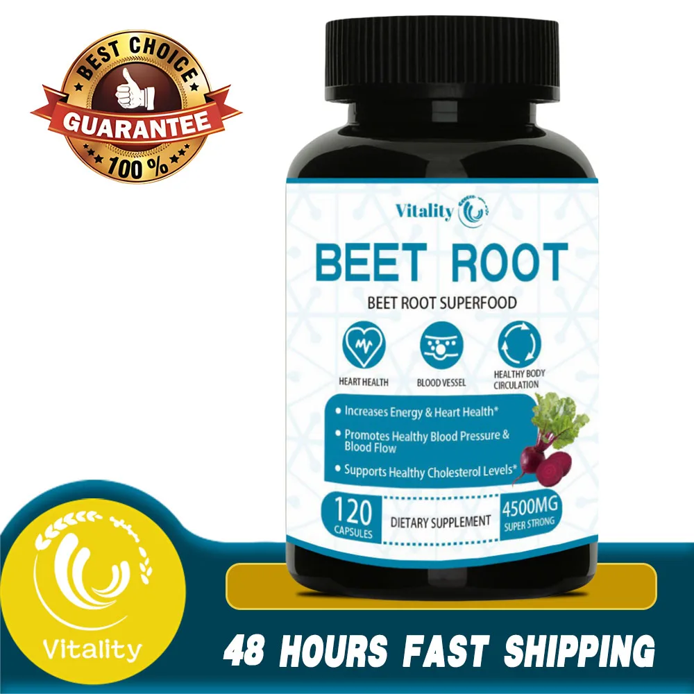 

Vitality Beetroot Extract Supplement Supports healthy core function and triglyceride levels, energy and immune support