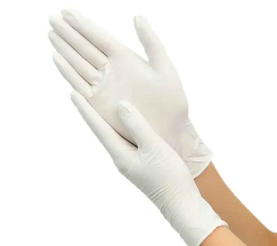 

100pcs Disposable Latex Gloves White Non-Slip Laboratory Rubber Latex Protective Household Cleaning Products