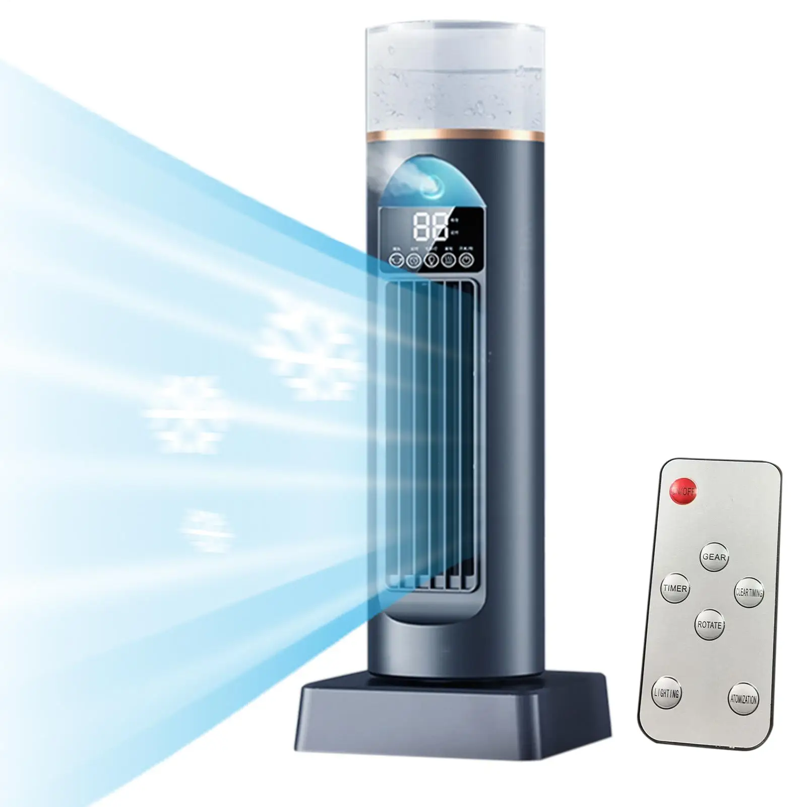 Ventilador de aire acondicionado, refrigeración portátil, aire acondicionado pequeño, humidificador silencioso sin aspas, ventilador de refrigeración de reposición de agua