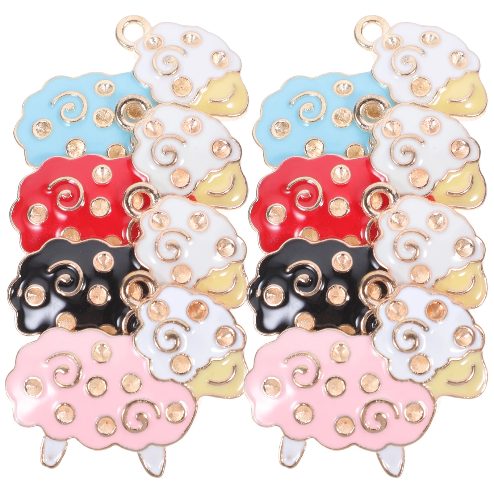 

20pcs Alloy Enamel Charms Mini Animal Dangle Pendant Sheep Cow Goat Keychain Charm For Diy Jewelry Making Handbag Hanging