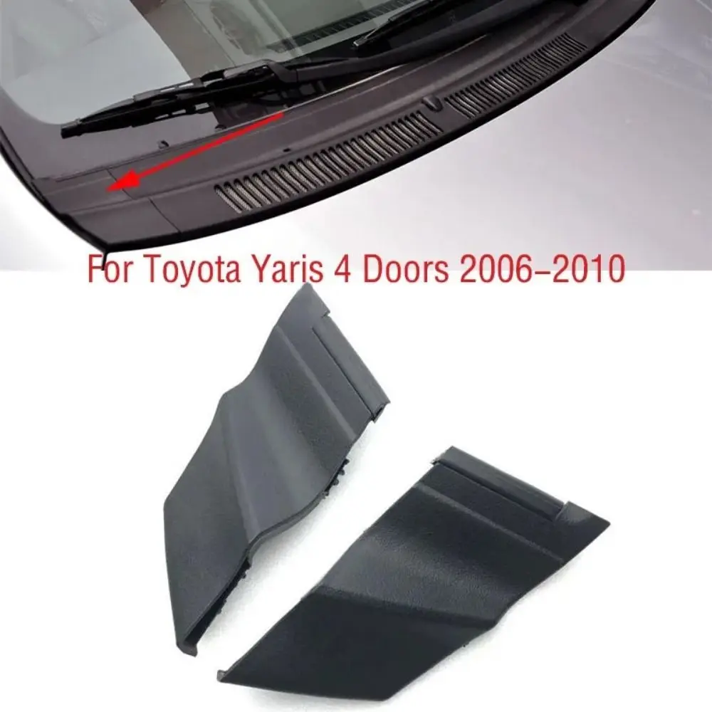 1 pair Plastic Car Wrap Corner Trim Black Left Right Wiper Side Trim Cover Front Windshield for Toyota Yaris 4 Doors 2006-2010