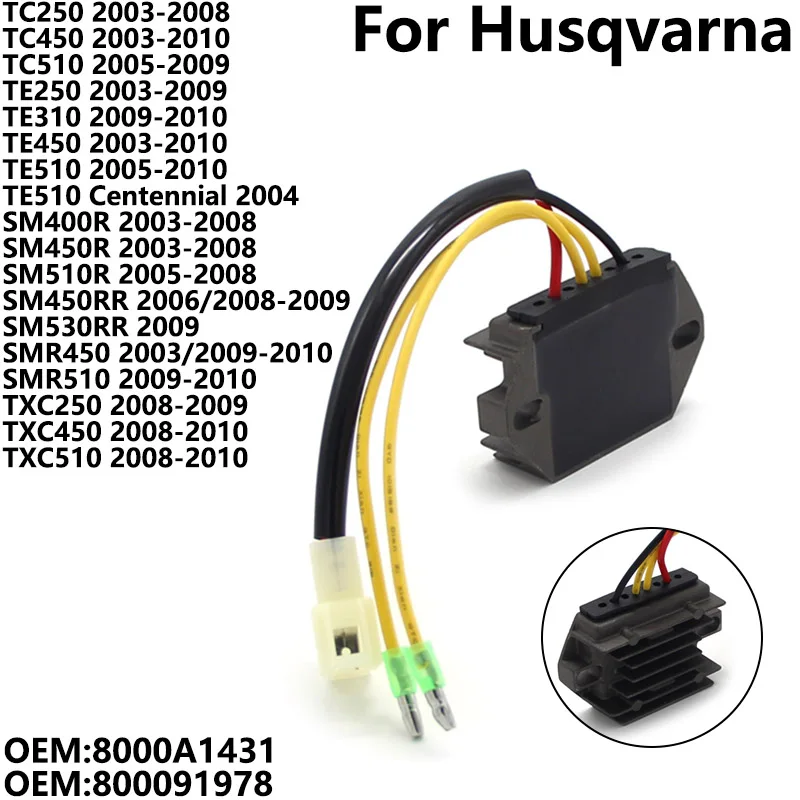 

Motorcycle Voltage Regulator Rectifier For Husqvarna SM400R SM450R 2003-2008 SM510R 2005-2008 SM450RR SM530RR SMR450 Accessories