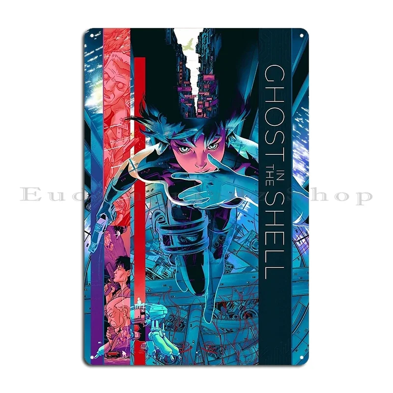 Major Motoko Kusanagi Ghost in the Shell Motoko Ghost Shell Metal Printing Printing Cave Cave Garage Tin Sign Poster
