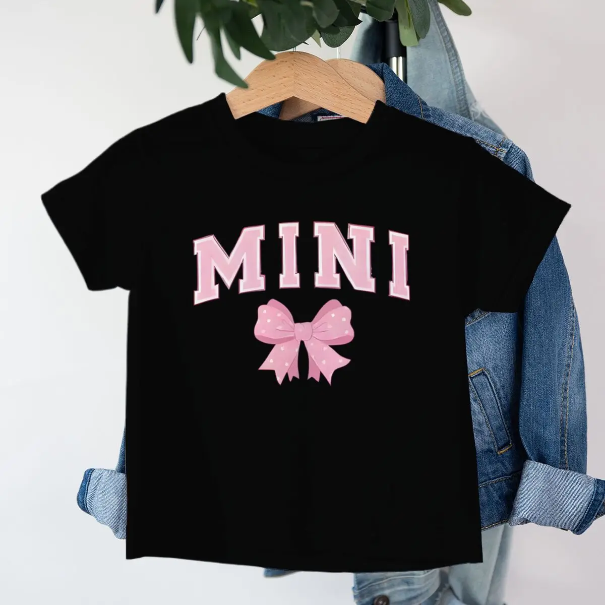 Family Matching Baby Girls T-shirt Mama Mini Coquette Bow Design Tees Tops Family Look Shirts Mother's Day Gift Tshirts