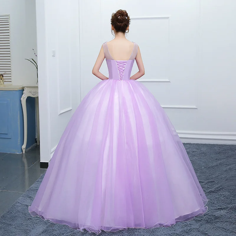 Violet Ball Gown Women Quinceanera Dresses Appliques Tulle Prom Birthday Party Gowns Formal Vestido De Noche robes de soirée