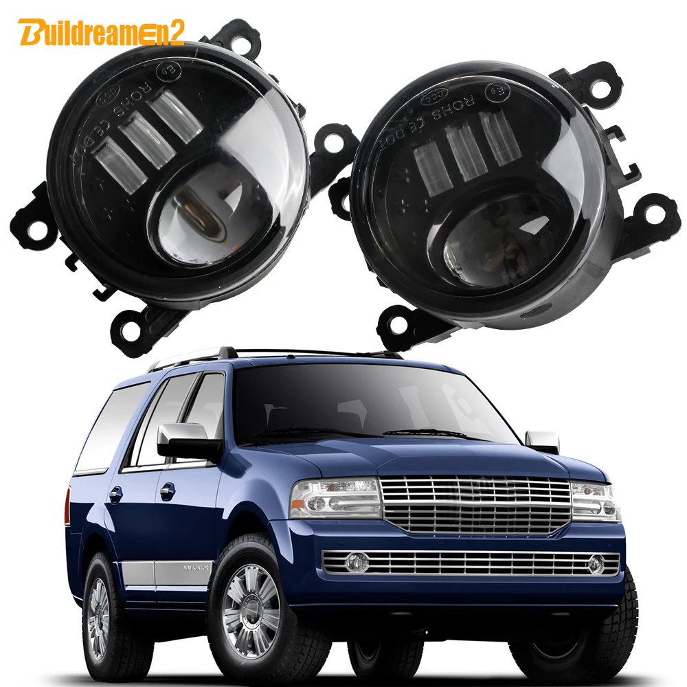 2 X 60W Car Front Bumper Fog Light 6000LM LED Lens Fog Lamp 12V For Lincoln Navigator 2007 2008 2009 2010 2011 2012 2013 2014