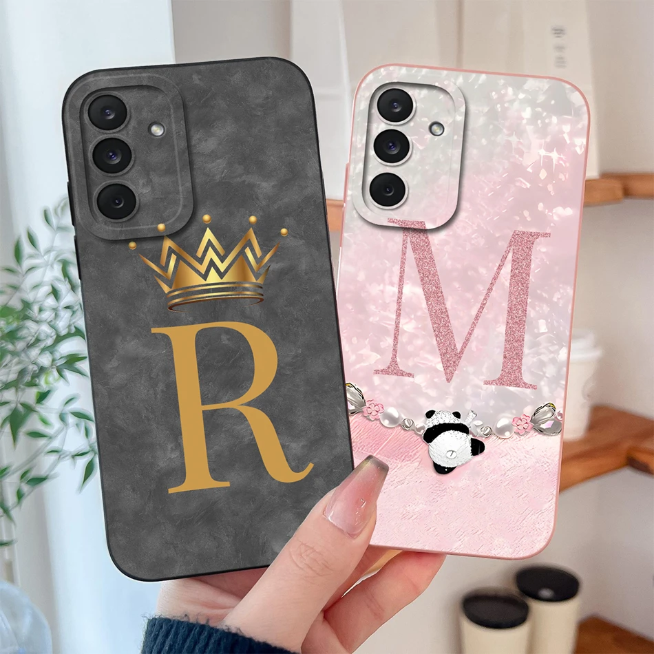 

Для Samsung Galaxy M36 5G чехол модные буквы задняя крышка для телефона Samsung M36 мягкий жидкий силиконовый противоударный чехол Funda