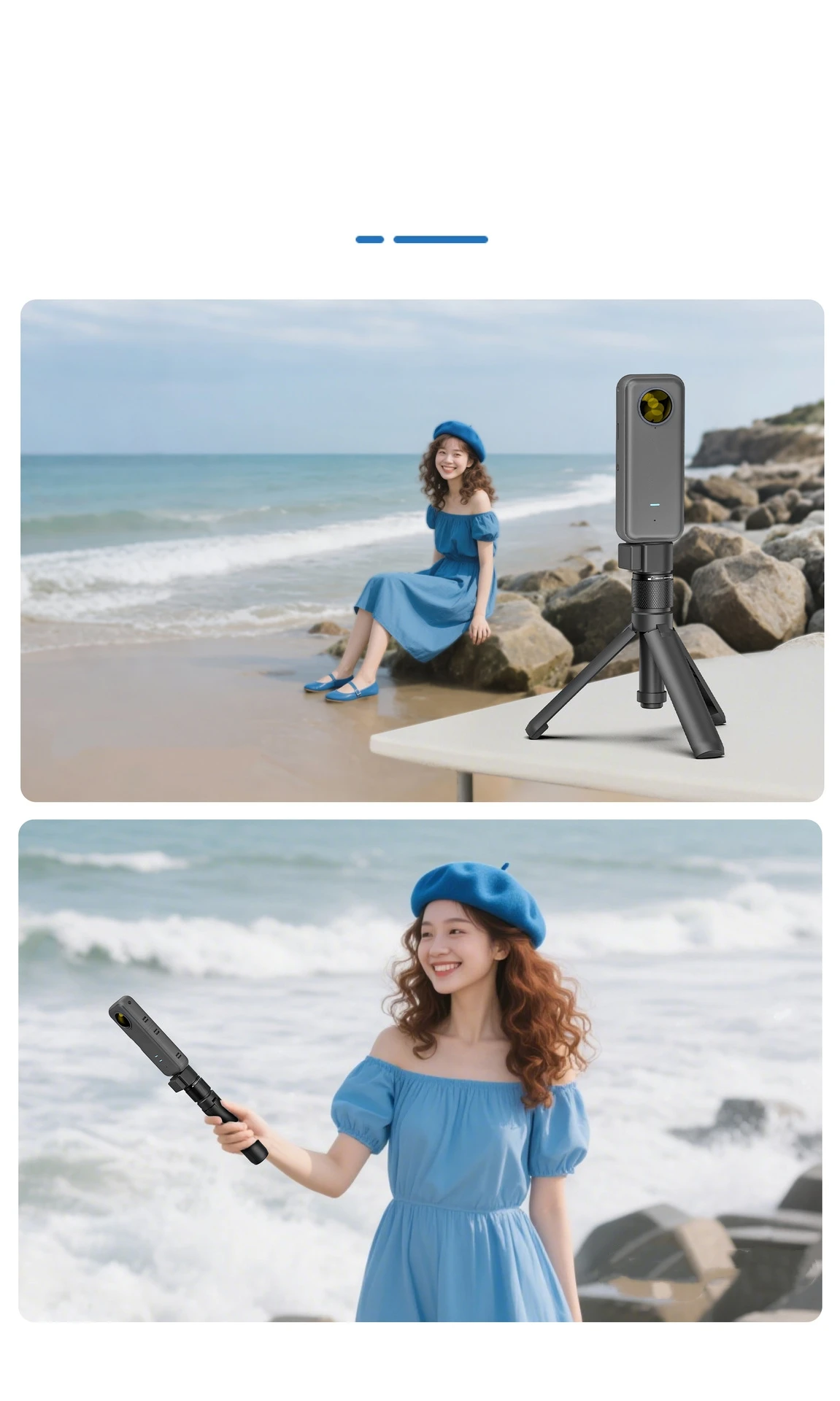

Multi-Functional Tabletop Fold Tripod - Selfie Stick Handle for DJI OSMO360 X4X5,with 1/4 Screws Action Sport Camera Accessories