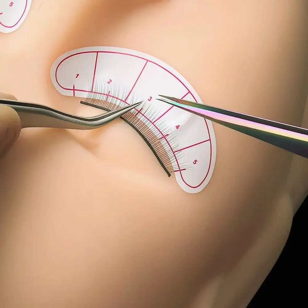 Eyelash EXTENSION Mannequin รุ่นหัวซิลิโคน 5 คู่ขนตาปลอมและ 10 PC Beauty Eyelash สติกเกอร์