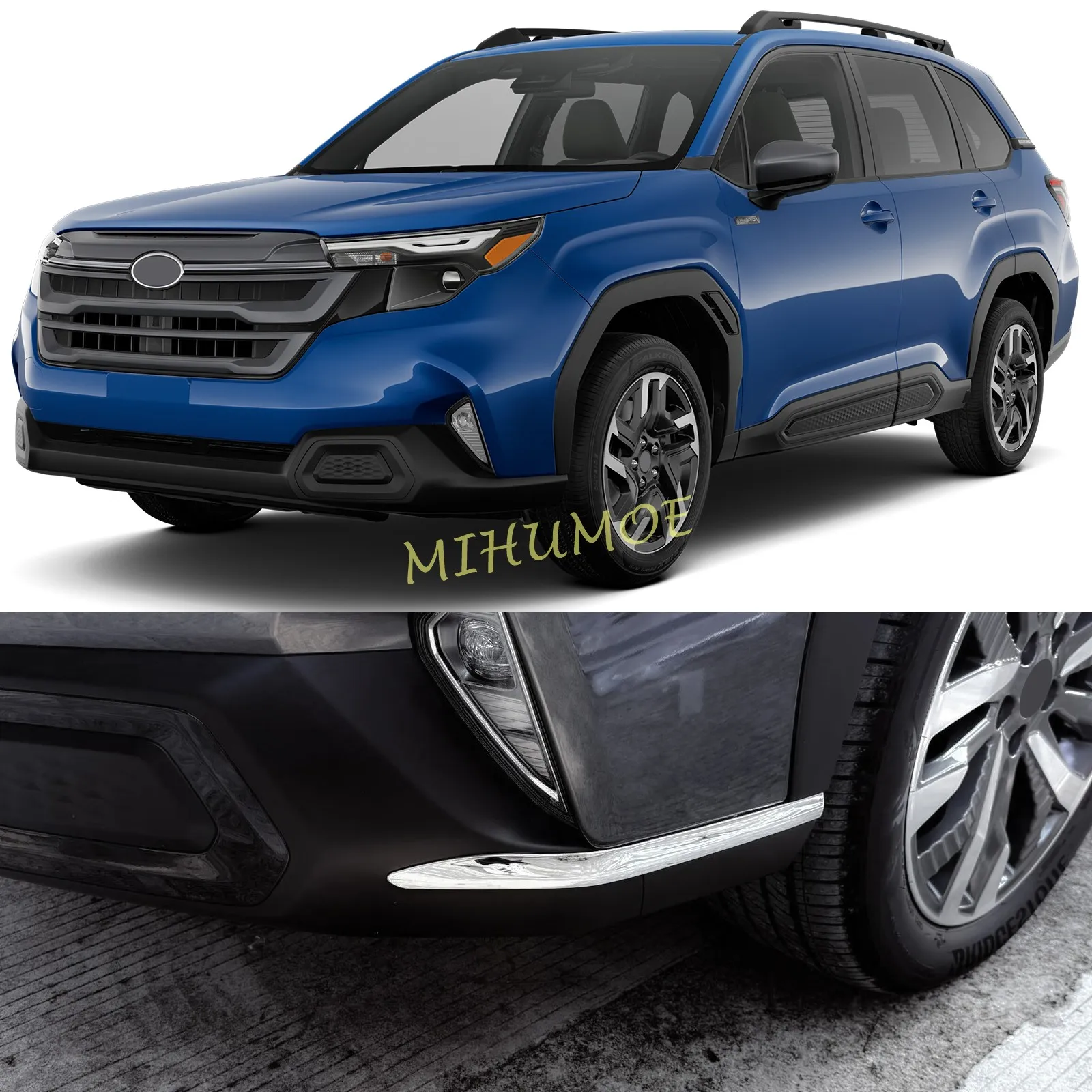 Front Bumper Corner Protector Guard Stickers For Subaru Forester 2025 2026 Stainless Steel Decoration Strip Car Accessories