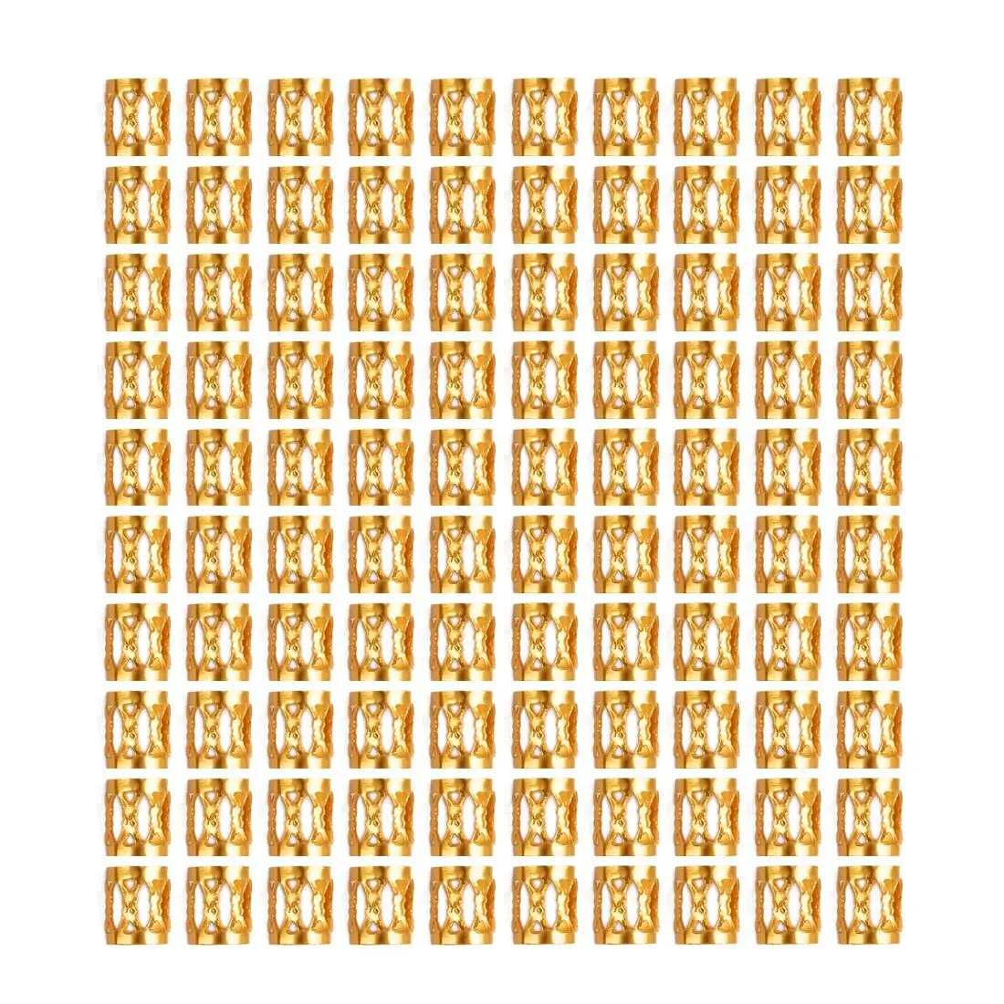 100Pcs Hair Rings Dreadlock Beads for Braid Hair Styling Adjustable Metal Cuffs Clip Hair Decoration Rings Jewelry Accessories