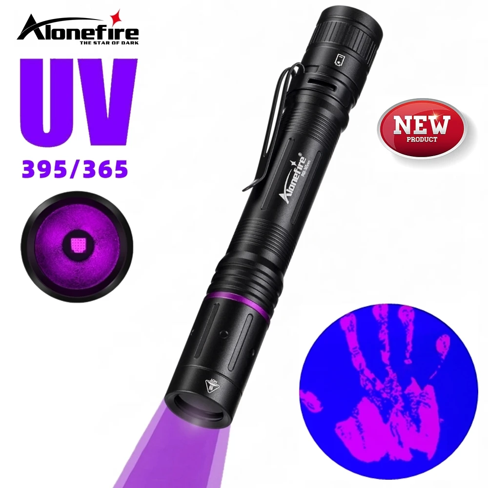 Stylo UV 365nm/395nm, lampe de poche à lumière noire haute luminosité, contrôle Fluorescent d'argent, tache d'animaux de compagnie, tatouage de chat, marqueur d'encre Invisible
