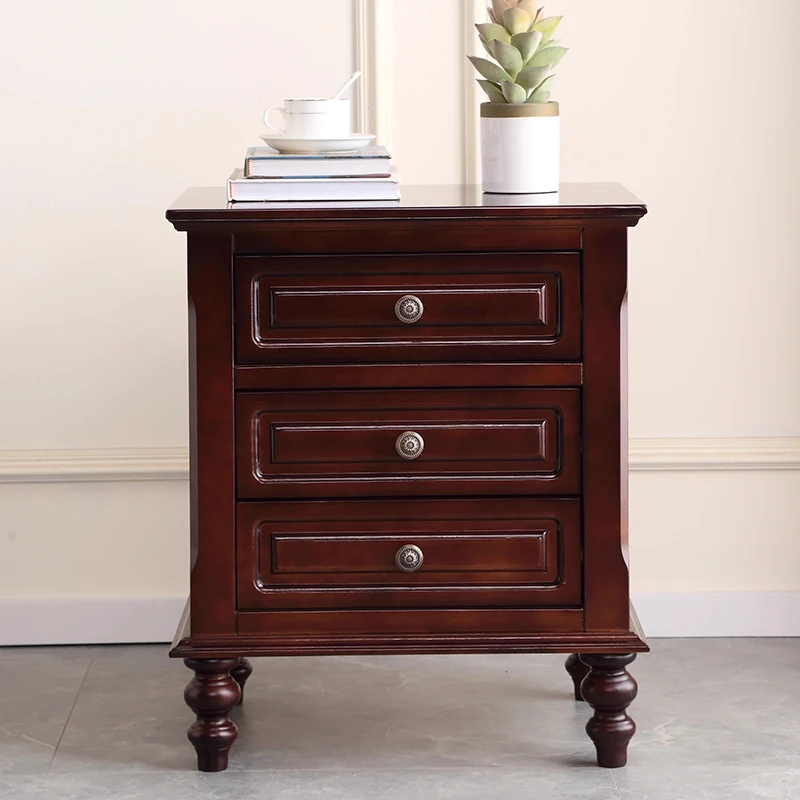

Elegant Storage Bedside Table Drawers Aesthetic Comfortable European Night Tables Vintage Modern Mesa De Cama Bedroom Furniture