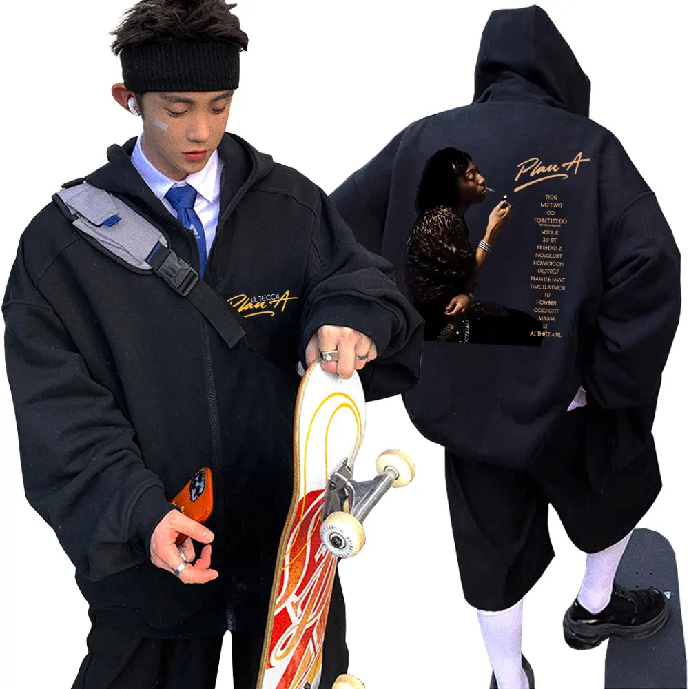 

Rapper Lil Tecca Plan A Album Graphic Zipper Hoodie Men Women Hip Hop Oversized Zip Up Jacket Men's Fashion Zip Up Sweatshirt