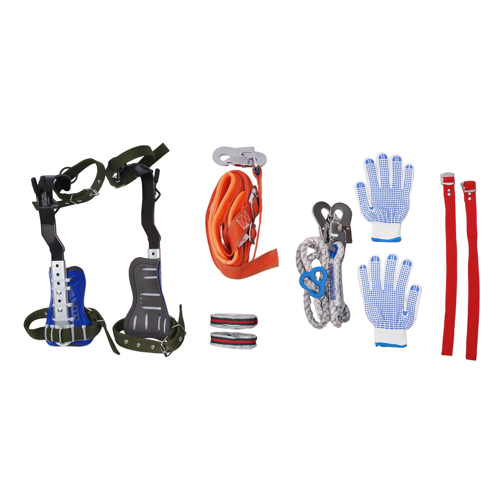 2m Climbing Spike, Adjustable Tree Climbing Gear with Extra Multi-Functional Straps Climbing safety belt kit