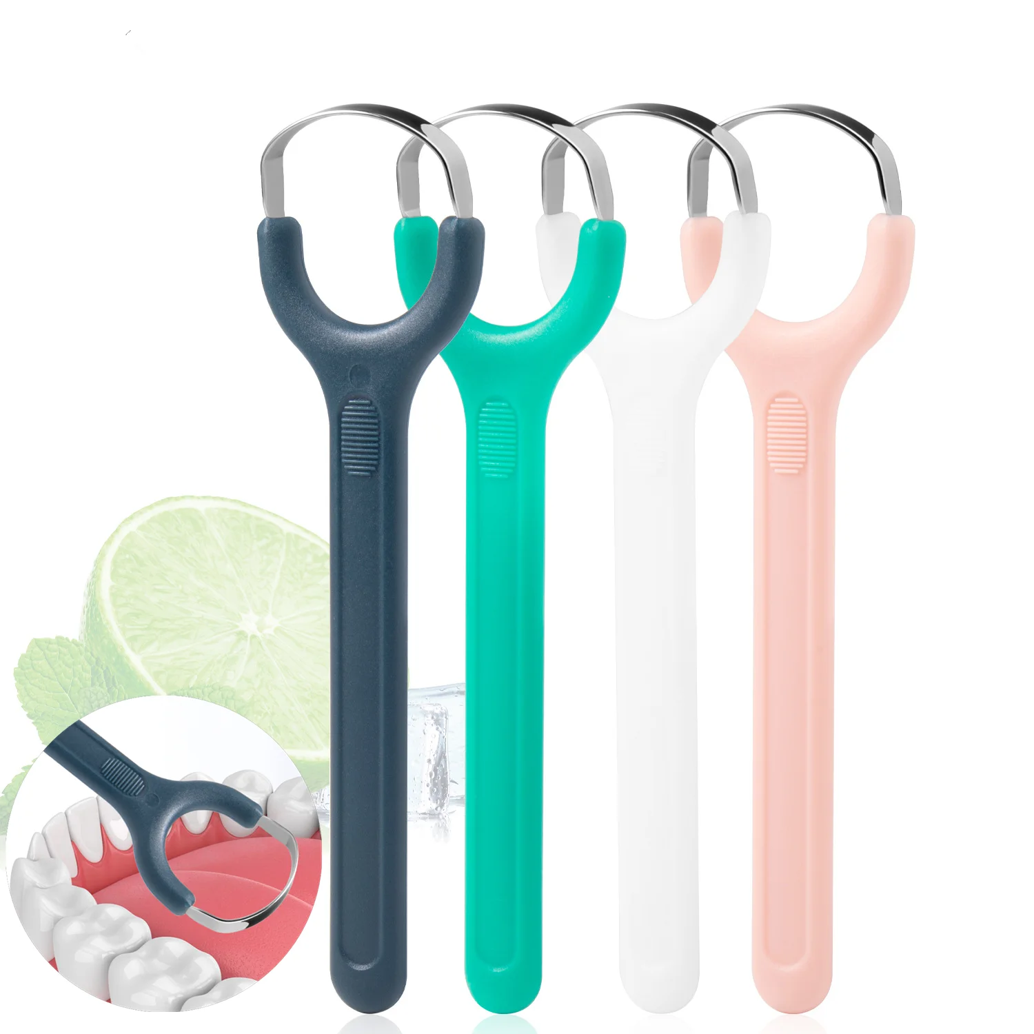 

1 шт. скребок для языка из нержавеющей стали, чистка свежего дыхания, зубная щетка для языка с покрытием, гигиена полости рта, металлический скребок для языка