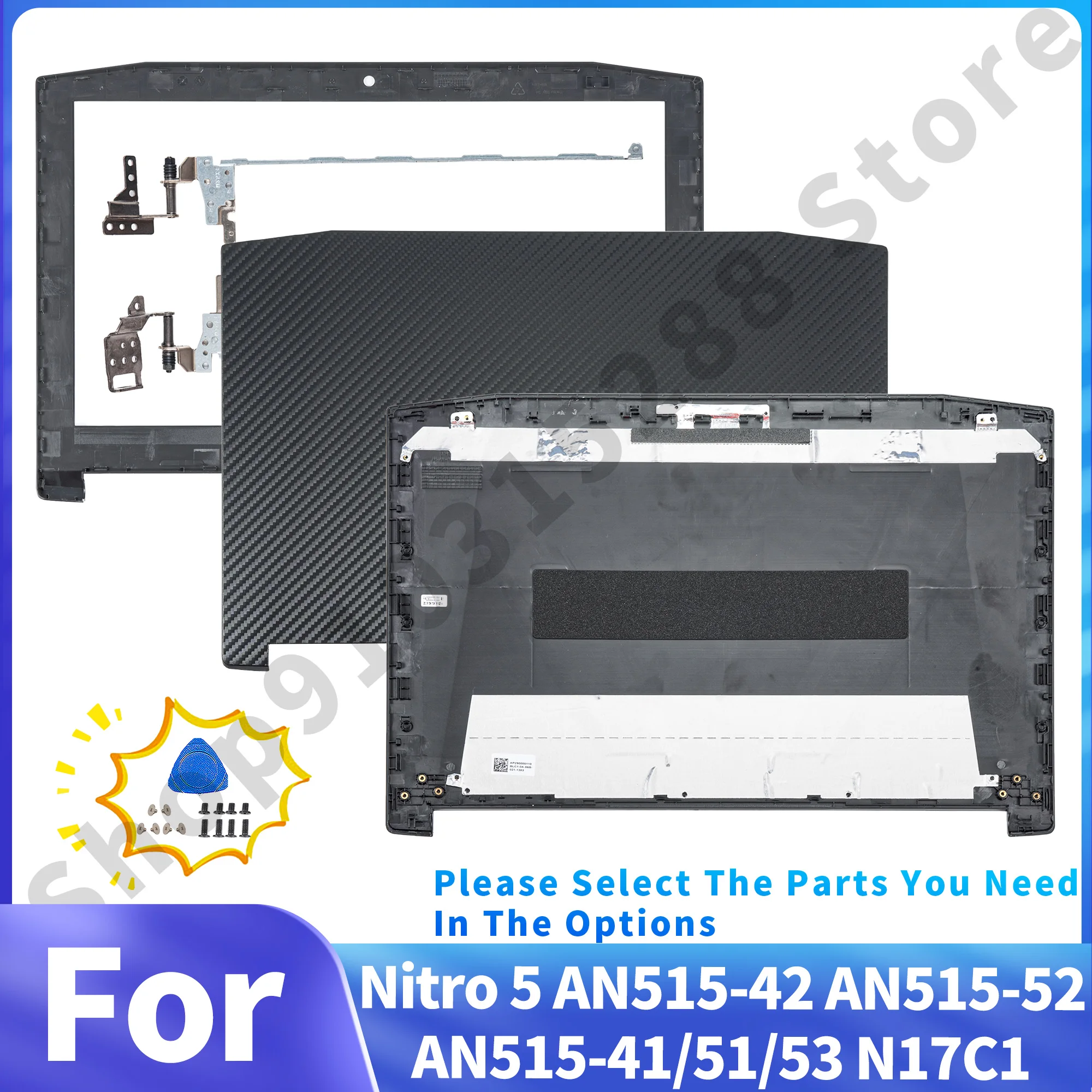 

Brand New For Nitro 5 AN515-52 AN515-53 AN515-51 AN515-42 AN515-41 N17C1 Laptop LCD Back Cover/Front Bezel/LCD Hinges Black