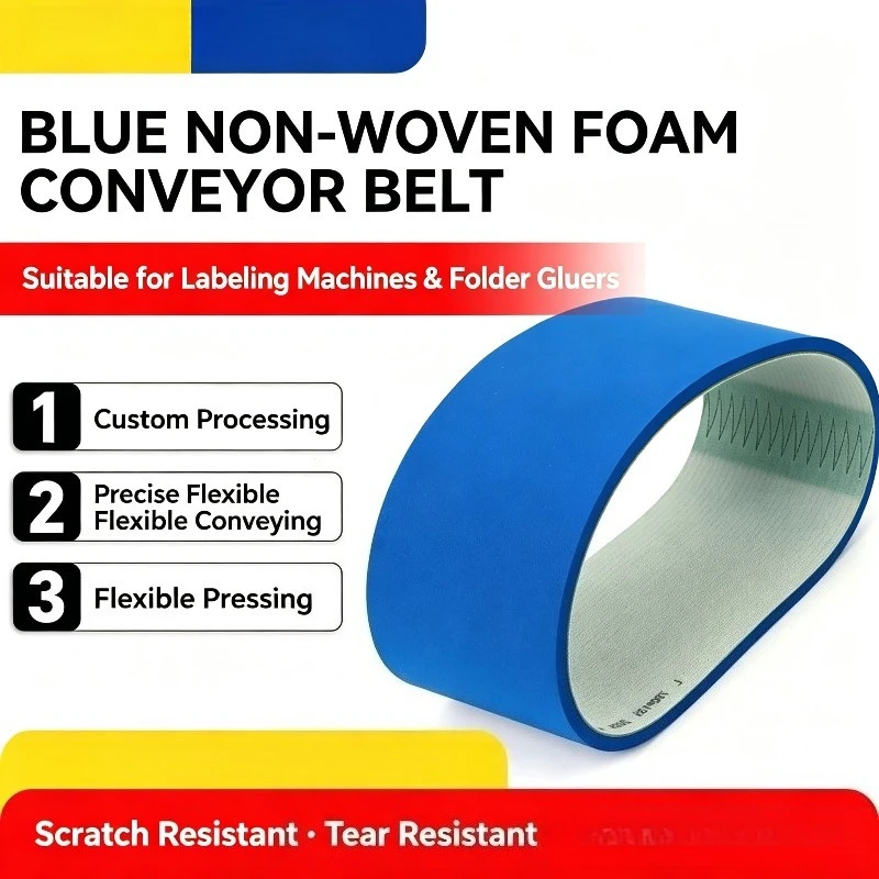 High Density Blue Cloth Sponge Conveyor Timing Belt Anti Tear Belt For Round Bottle Labeling Machine Label Equipment Parts