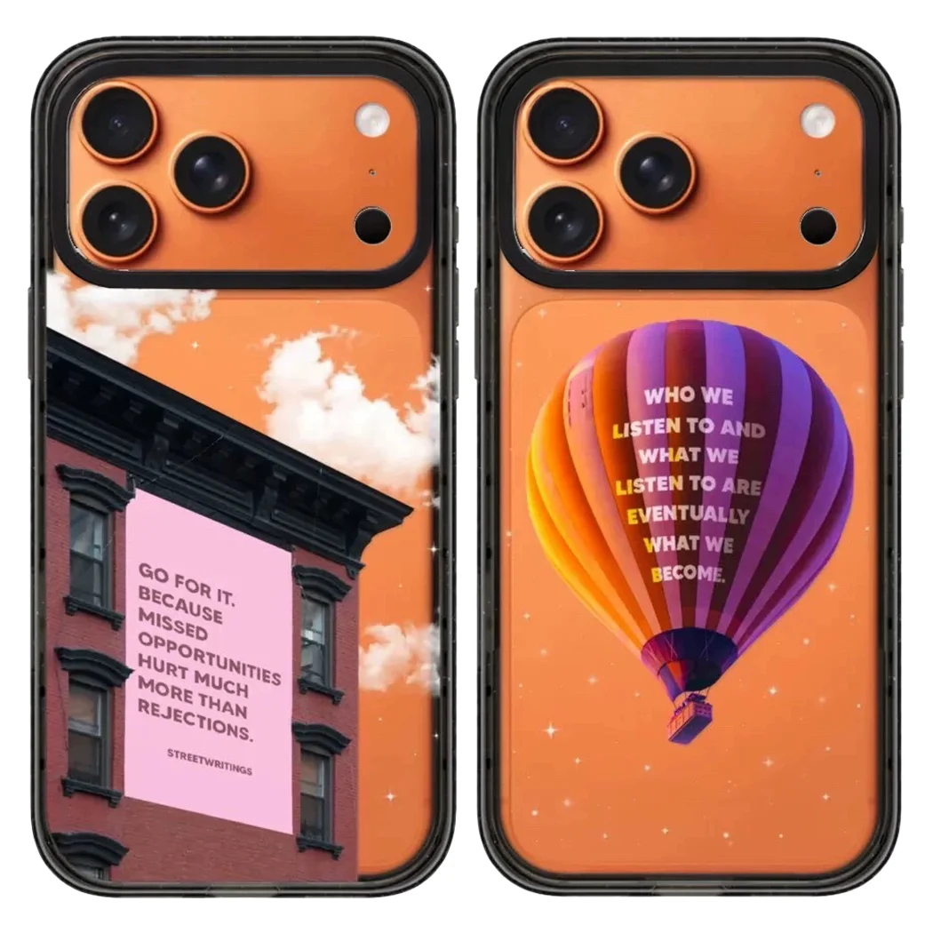 

Fly Balloon Acrylic Black Border Magnetic Case: Compatible With IPhone 17 16 15 14 13 12 Pro Max 17 Air