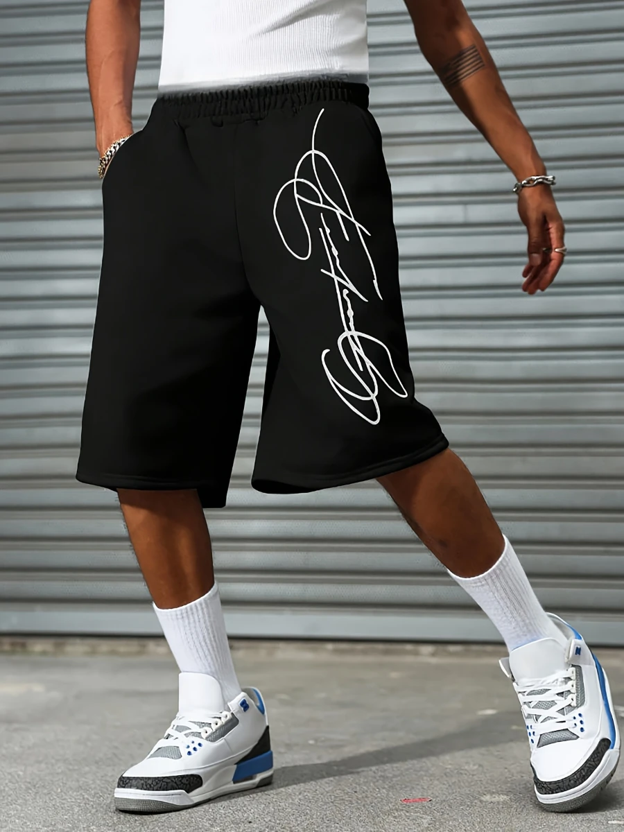 Men's Loose-fitting Casual Shorts, Straight-leg Cut, Mid-length, Casual Athletic Shorts with An American Retro Style