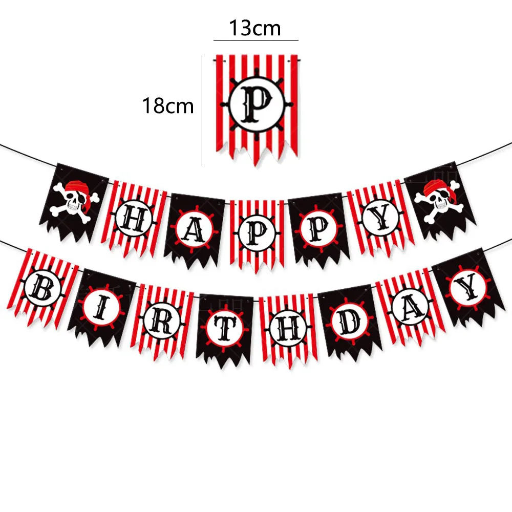 Jednorazowa zastawa stołowa z motywem pirata Czerwony Czarny Papierowy talerz Kubek Serwetka Chłopiec Cosplay Poszukiwanie skarbów Motyw Urodziny Party Decor Supplies