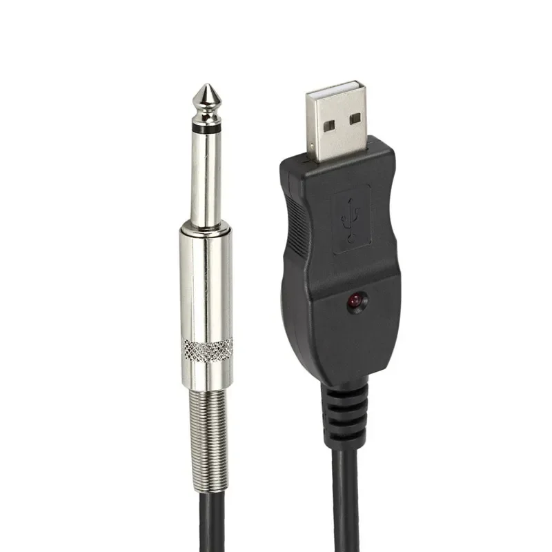 USB Guitar Cable Guitar Bass To PC USB Recording Cable USB To 6.5mm Jack Audio Adapter Converter USB Guitar Cable