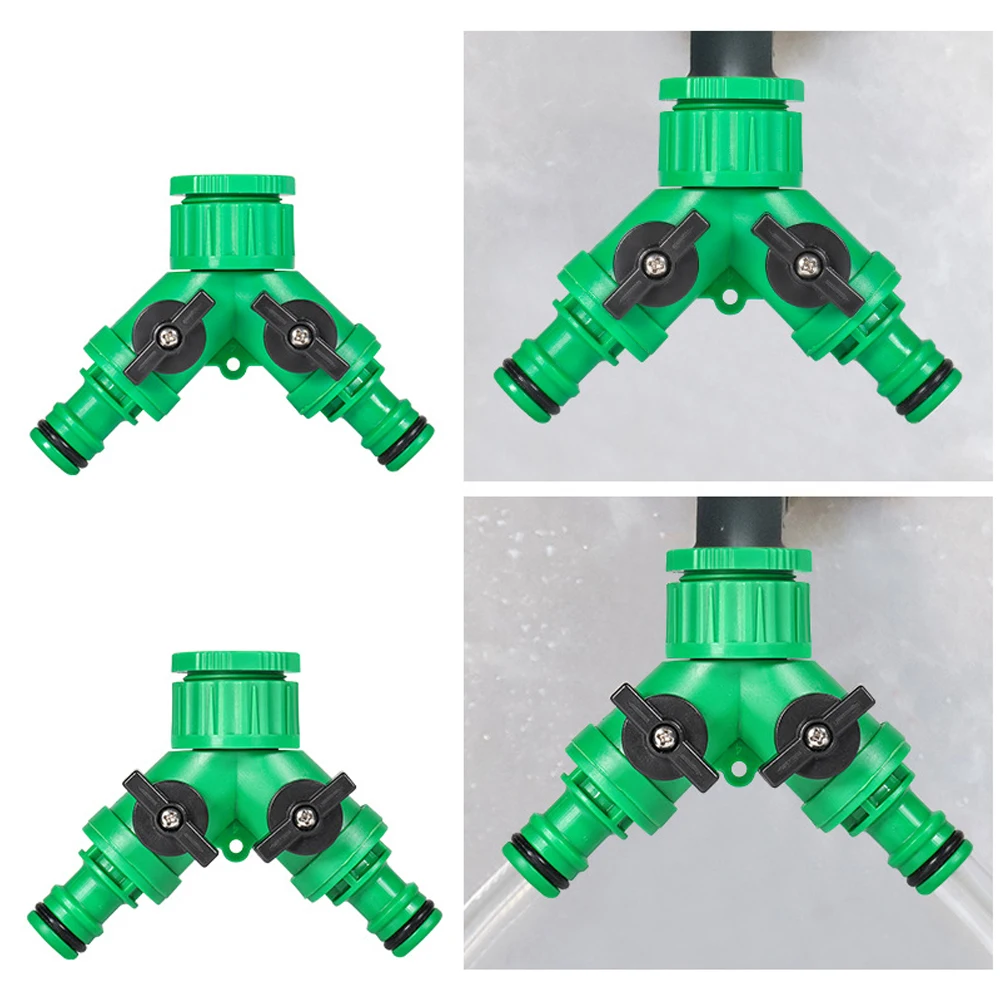 Dual Outlet Valve Garden Hose Splitter Efficient Water Management Individual On Off Valves For Garden Watering