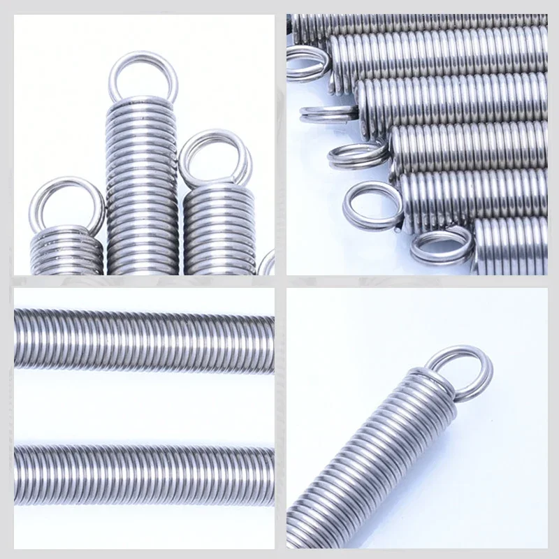 Length 300mm Wire Dia 1 1.2 1.4mm,Outer Dia 5-14mm Double Coil L-Shaped Tension Spring Stretch Spring, Steel Wire Tension Spring